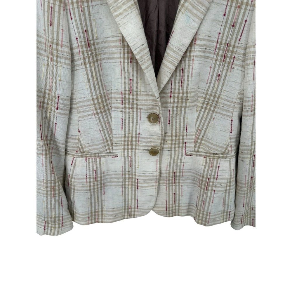 Zanella Linen Blend Tweed Jacket Womens 6 Career Corpcore Business Preppy Work - Picture 5 of 10